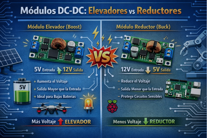 Diferencias clave entre módulos elevadores y reductores